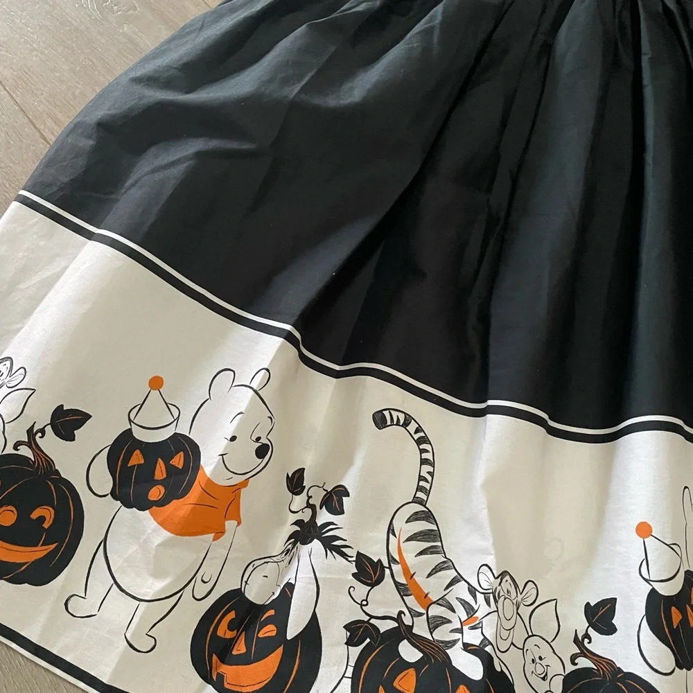Disney Black and Cream Halloween Winnie the Pooh Print Dress - Picture 2 of 8